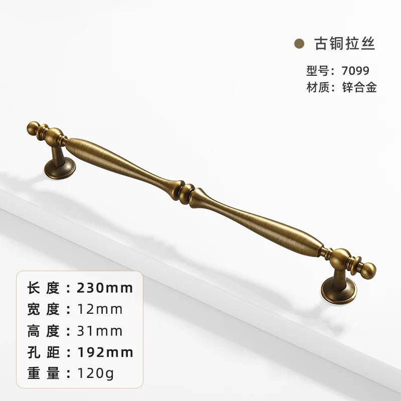 French-bronze solid handle vintage wardrobe/cabinet door handles small single-hole drawer pull medieval-style furniture hardware
