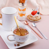 Long Handle Teaspoon Stainless Steel Rose Mixing Spoon Unusual Teaspoons for Dessert Honey Salad Tea Coffee Spoons New Year Gift