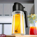 2in1 500ml Glass Oil Sprayer Oil Spray Bottle Oil Tank BBQ Kitchen Baking BBQ Picnic Kitchen Tools for Businesses