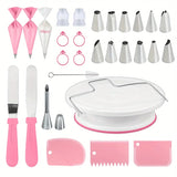 80PCS Cake Decorating Set-Non-Slip Turntable with 14 Piping Tips, Scrapers & Tools for Professional DIY Baking Tools Accessories
