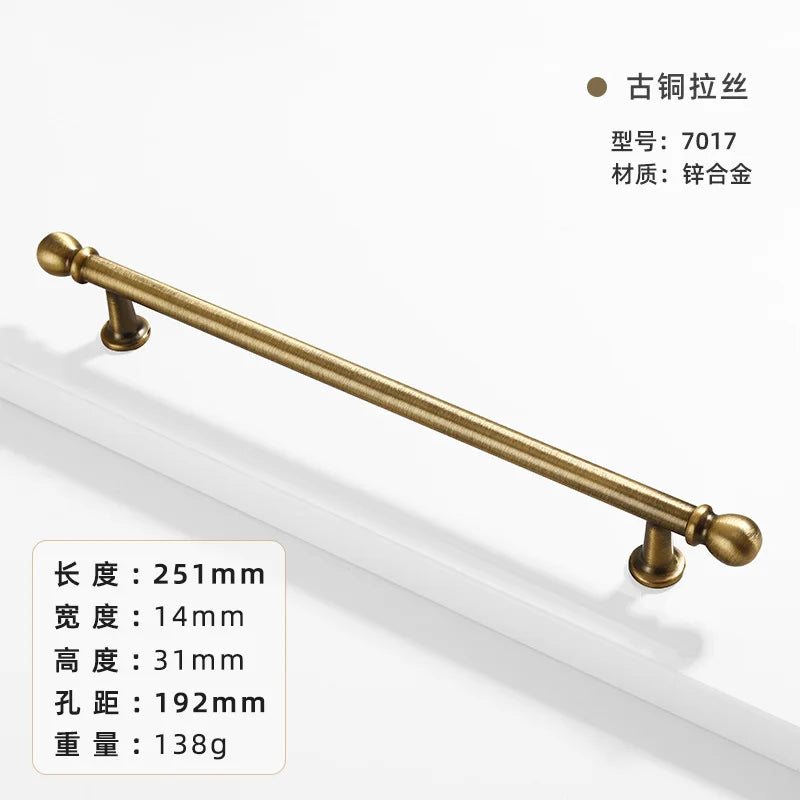 French-bronze solid handle vintage wardrobe/cabinet door handles small single-hole drawer pull medieval-style furniture hardware
