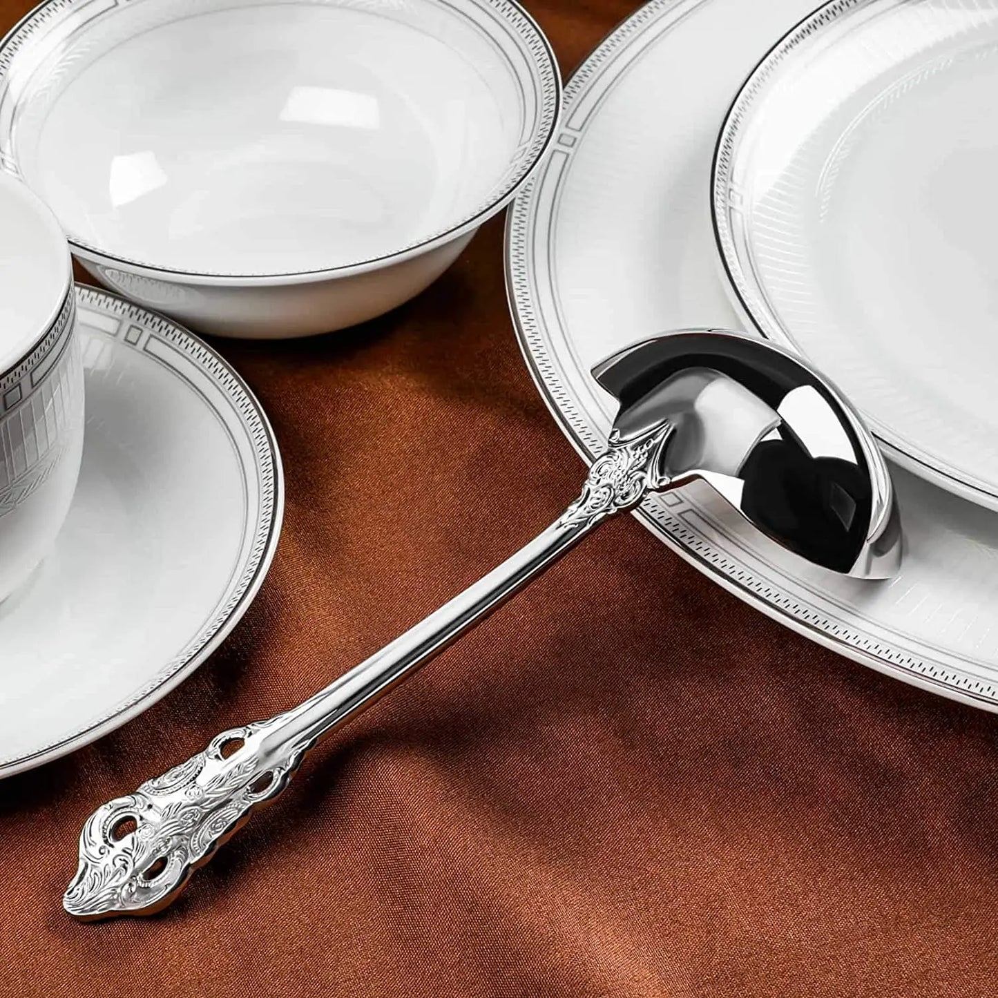 2/3/4/5/6 Pieces Gravy Ladle 6.3in Gorgeous 1 oz. Mirror Gold 18/10 Stainless Steel Gravy Sauce Soup Ladle Spoon for Stirring