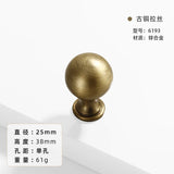French-bronze solid handle vintage wardrobe/cabinet door handles small single-hole drawer pull medieval-style furniture hardware