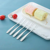 13cm StainlessTwo-tine Steel Fruit Forks Set Small Size Two-tine Dessert Snack Cake Forks for Parties and Cafeterias