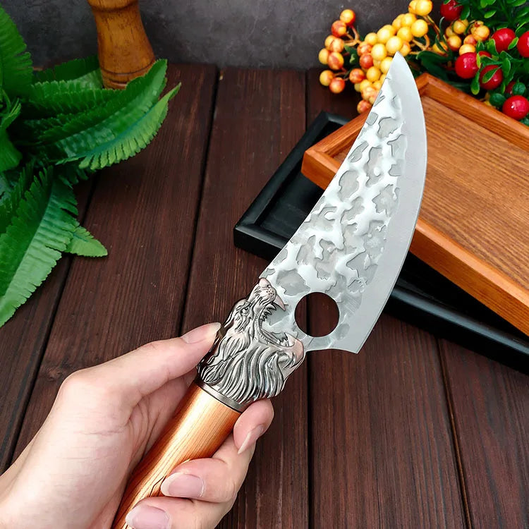 Meat Cutting Knives Boning Knife Wooden Handle Hnadmade Forge Knives Slicing Knife Multifunctional Kitchen Knives with Cover