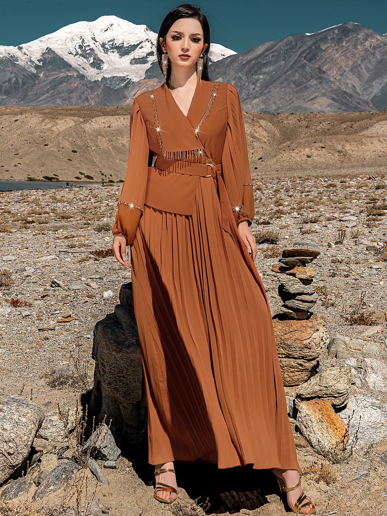 Pleated Dress for Women Abaya Eid Elegant Party Long Dresses Muslim Caftan Robe Jalabiya Ramadan Dubai Kaftan Vestidos Largos