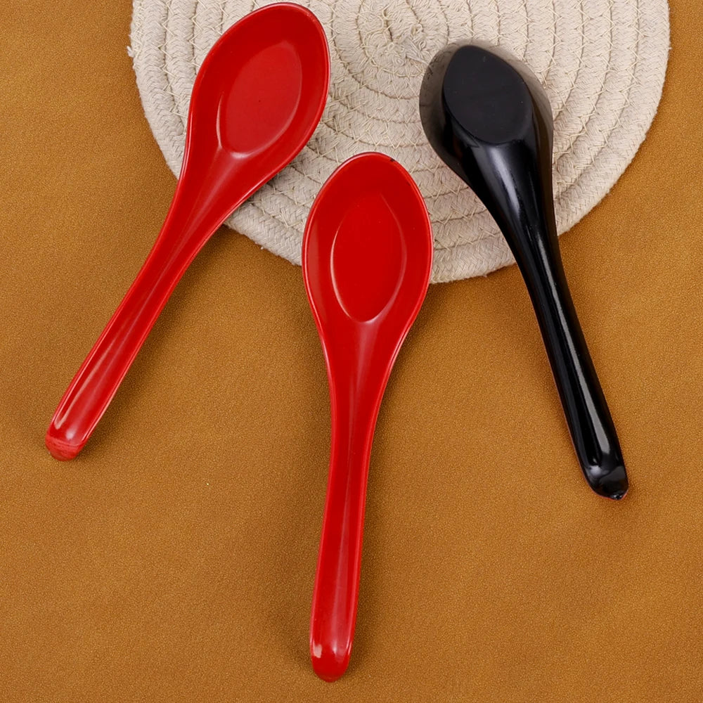 1/5/10pcs Mighty Porcelain Anti-Shock Spoons Japanese Rice Spoon Dumplings Porridge Soup Spoon  Restaurant Bar Kitchen Cutlery
