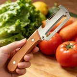 Stainless Steel Peeler Wooden Handle Durable Smooth Multi-function Kitchen Tool Fruit Vegetable Peeling Slicing