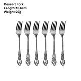 2/4/6/12Pcs Dessert Forks Gold Fruit Fork Stainless Steel Sliver Tableware Cake Snack Salad Fork Mirror Western Black Cutlery
