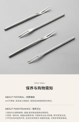 304 Stainless Steel Fruit Fork Solid Round Stick Small Fork High Appearance Level Household Long Handle Fruit Cake Dessert Fork