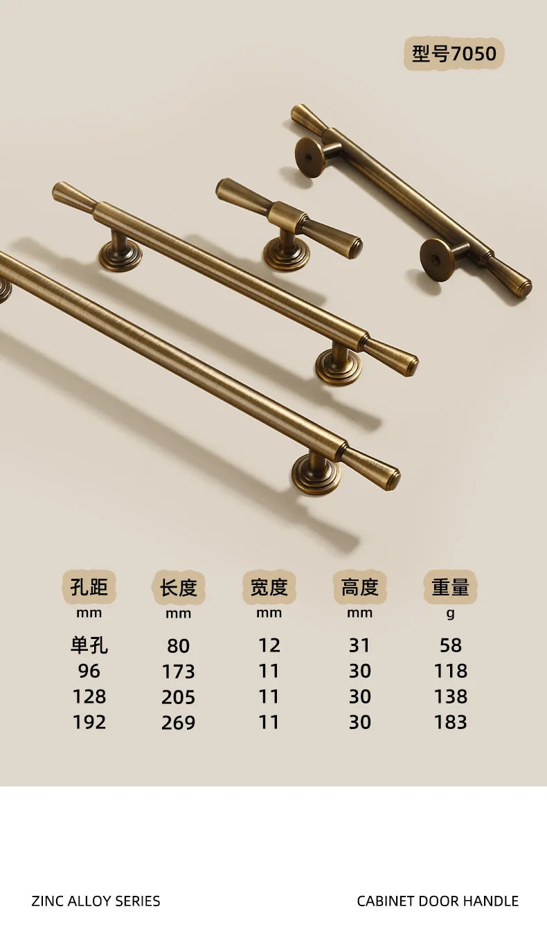 French-bronze solid handle vintage wardrobe/cabinet door handles small single-hole drawer pull medieval-style furniture hardware