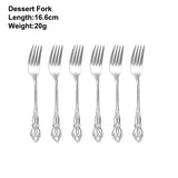 2/4/6/12Pcs Dessert Forks Gold Fruit Fork Stainless Steel Sliver Tableware Cake Snack Salad Fork Mirror Western Black Cutlery
