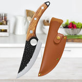 Meat Cutting Knives Boning Knife Wooden Handle Hnadmade Forge Knives Slicing Knife Multifunctional Kitchen Knives with Cover