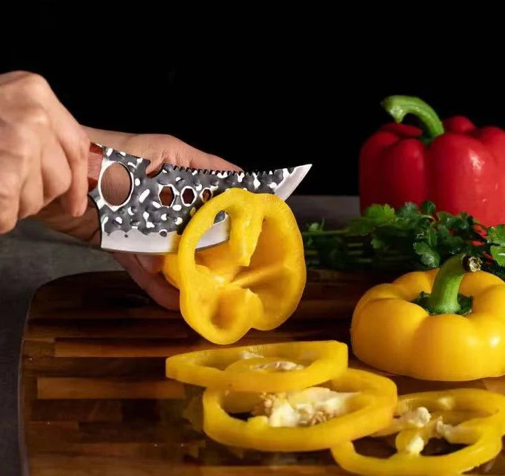 Meat Cutting Knives Boning Knife Wooden Handle Hnadmade Forge Knives Slicing Knife Multifunctional Kitchen Knives with Cover