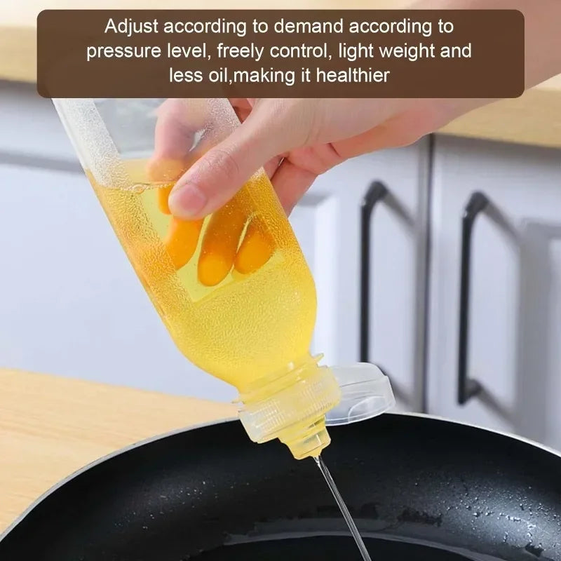 6/1PCS 300/500ml Kitchen Oil Bottle Plastic Seasoning Squeeze Bottle Dispenser for Salad BBQ Sauce Condiment Cooking Tool