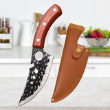 Meat Cutting Knives Boning Knife Wooden Handle Hnadmade Forge Knives Slicing Knife Multifunctional Kitchen Knives with Cover