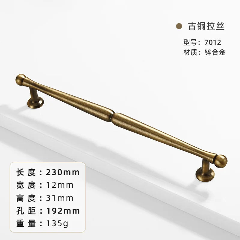 French-bronze solid handle vintage wardrobe/cabinet door handles small single-hole drawer pull medieval-style furniture hardware