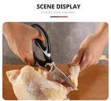 ‌Premium Stainless Steel Kitchen Scissors Heavy Duty Strong Blade for Cutting Fish Meat Chicken Bones Pizza Dishwasher Safe