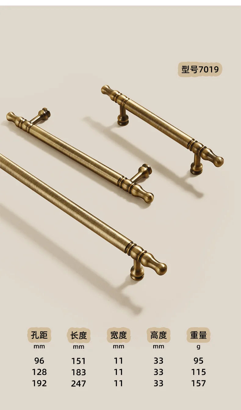 French-bronze solid handle vintage wardrobe/cabinet door handles small single-hole drawer pull medieval-style furniture hardware