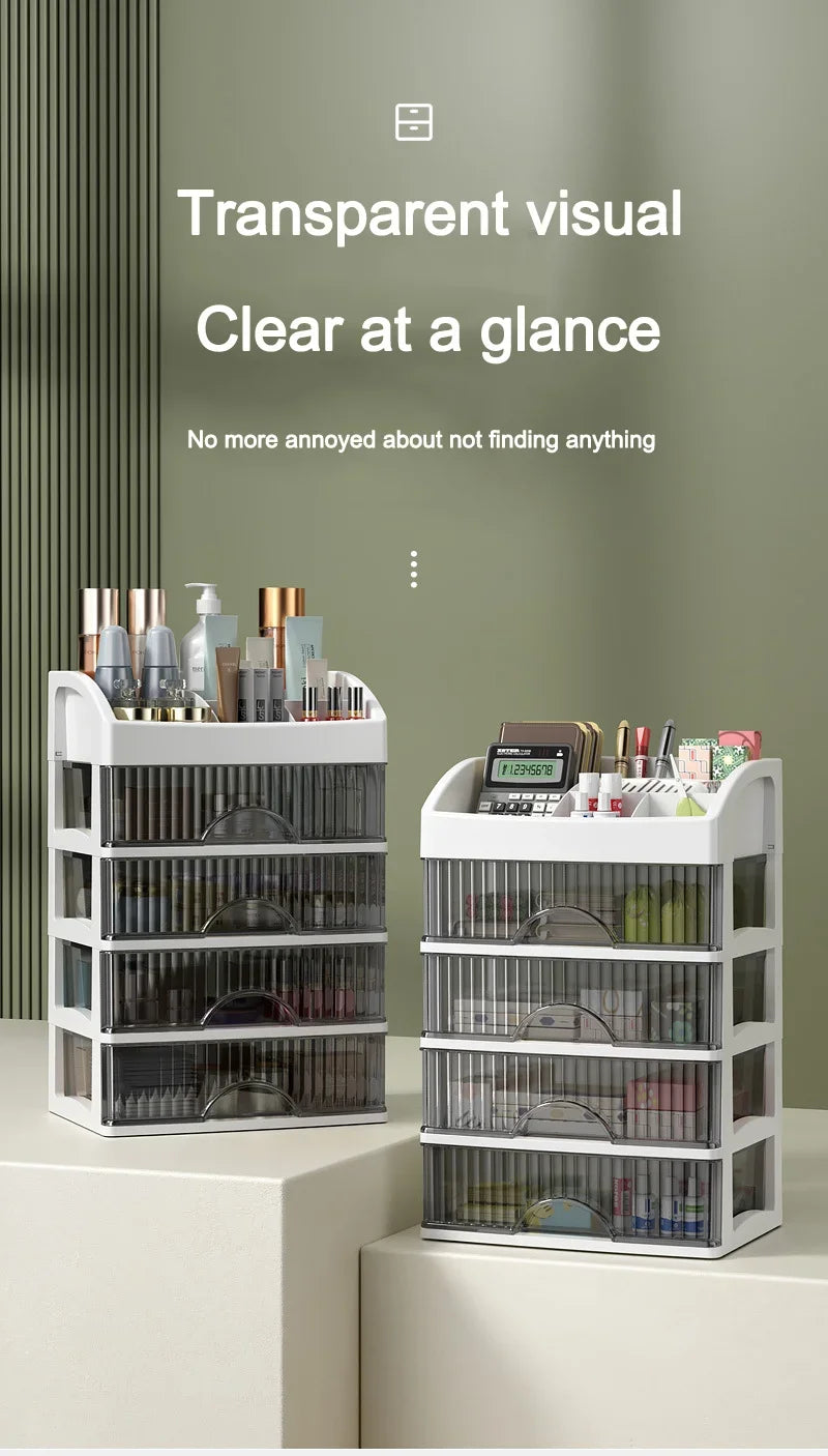 New 1Pc 5-layer Makeup Storage Box Debris Storage Box Drawer-style Dressing Table Office DeskCosmetics Multi-layerstoragecabinet