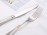 4/8/12/16/20 Pieces Gold Plated Luxury Silverware Flatware Dishwasher Safe 18/10 Stainless Steel Cutlery Set For Home Wedding