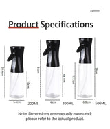 200/300/500ml Plastic Oil Spray Bottle Food Grade Oil Spray for Cooking BBQ Air Fryer Kitchen Oil Spray Bottle Kitchen YH001