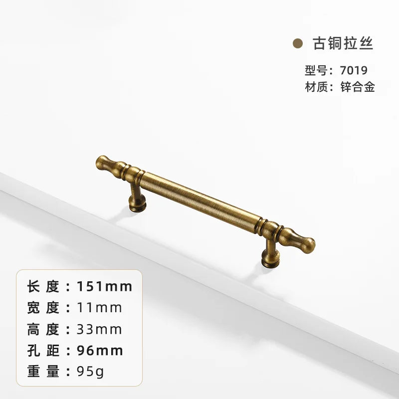 French-bronze solid handle vintage wardrobe/cabinet door handles small single-hole drawer pull medieval-style furniture hardware