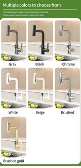 Intelligent Water Temperature Display Pull-out Sprayer Kitchen Faucet Hot and Cold Water Kitchen Sink Tap Single Hole Mixer