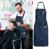 Denim Apron Salon Working Clothes Barber Cloth Kitchen Cooking Grill Restaurant Bar Shop Cafes Baking Beauty Nails Uniform