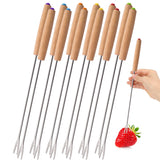 6-24Pcs Fondue Forks Stainless Steel Corrosion Resistant Long Forks for Cake Chocolate Fruits Cheese Fondue Forks Set