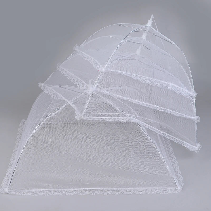 Picnic Food Covers for Outside Mesh 4 Packs Pop Up Fine Fly Net for Fruit - Collapsible Screen Umbrella Food Tent