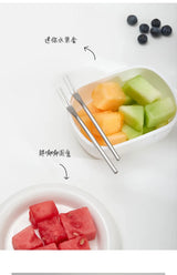 304 Stainless Steel Fruit Fork Solid Round Stick Small Fork High Appearance Level Household Long Handle Fruit Cake Dessert Fork