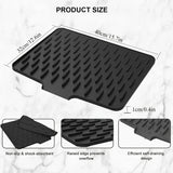 Kitchen Silicone Drain Mat with Built-in Drainage Design, Easy to Clean, Suitable for Countertops, Sinks, Refrigerators