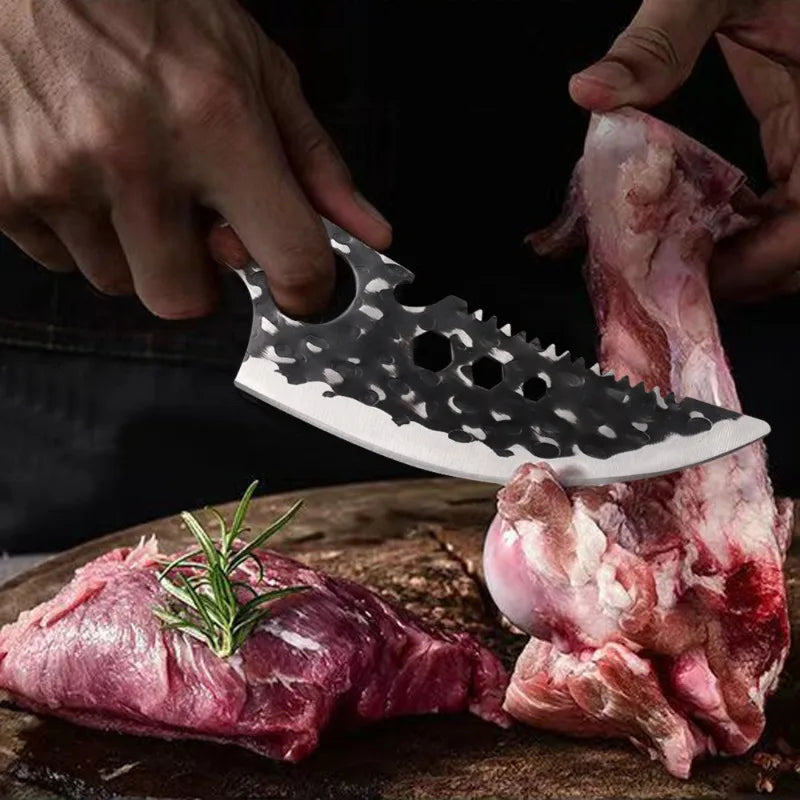 Meat Cutting Knives Boning Knife Wooden Handle Hnadmade Forge Knives Slicing Knife Multifunctional Kitchen Knives with Cover
