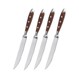 Classic Elegant Stainless Steel Cutlery Set Simulated Redwood Fork Spoon Knife Full Dinning Fork Steak Knife Teaspoon Creative