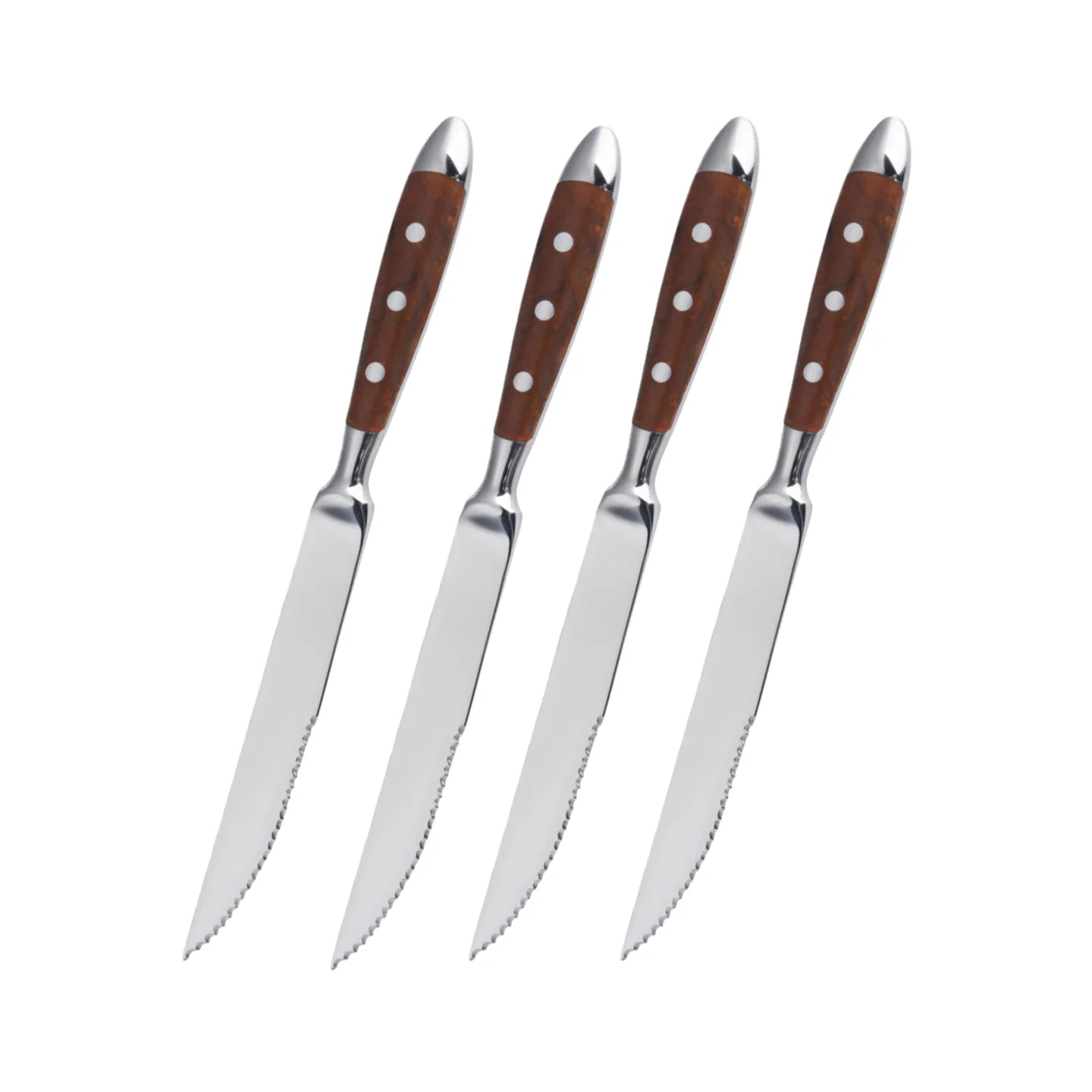 Classic Elegant Stainless Steel Cutlery Set Simulated Redwood Fork Spoon Knife Full Dinning Fork Steak Knife Teaspoon Creative